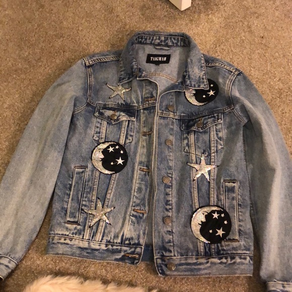 LF Jackets & Blazers - LF Taigwah Denim Jacket w/ Sequin Moons and Stars